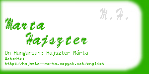 marta hajszter business card