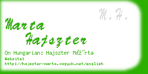 marta hajszter business card